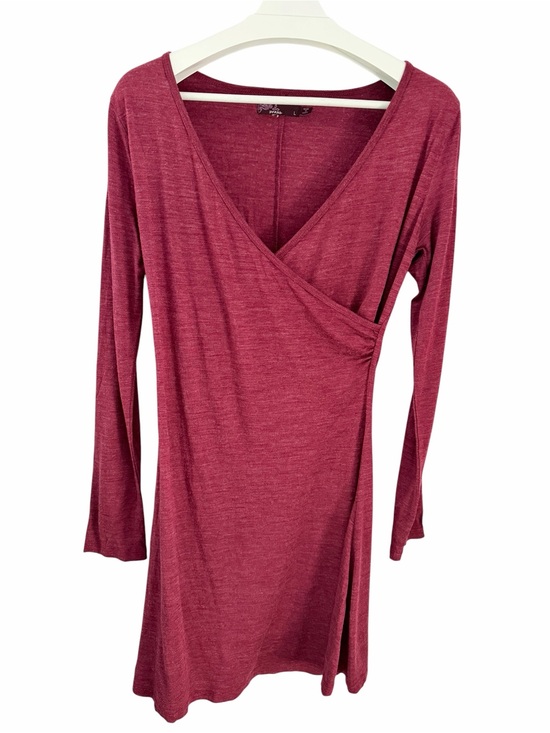 Prana Dresses & Skirts - PRANA Burgundy Nadia Faux Wrap Wool Blend Long Sleeve Dress large